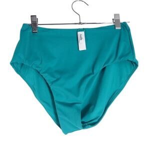 Andie Swim High-Leg Bikini Bottom Teal Green Women's Size S Sample 1840
